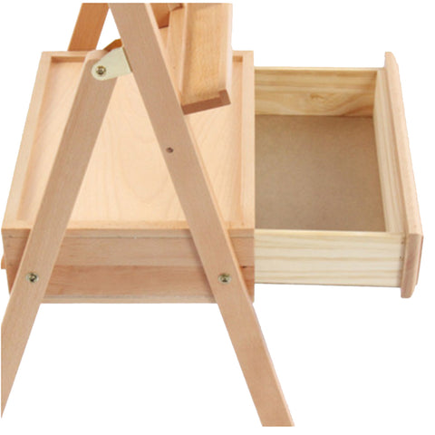 HJ-1A Beech Cabinet Easel Painting with Drawer Burlywood