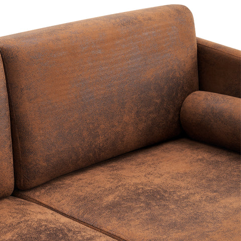 134*71*74cm Hot Stamping Cloth With Pillow Two-seater Surrounding Chair Indoor Two-seater Sofa Brown