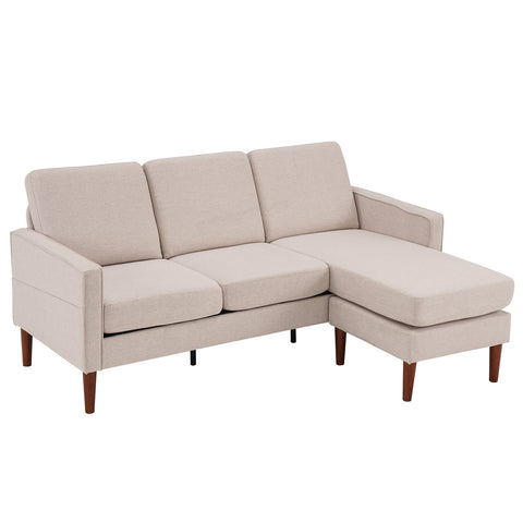 182*73*73cm Fabric Art 2nd Generation American Armrest 3 Persons With Concubine Pedal Indoor Modular Sofa Beige