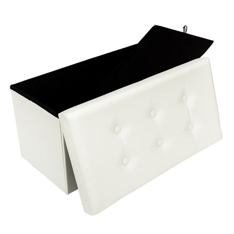 PU Leather Footstool with Leather Footstool White 76*38*38cm