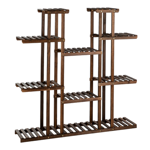 6-Story 11-Seat Indoor And Outdoor Multifunctional Carbonized Wood Plant Stand