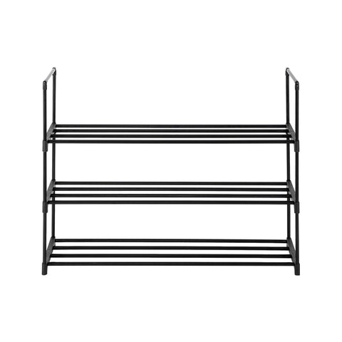 3 Tiers Shoe Rack Shoe Tower Shelf Storage Organizer For Bedroom, Entryway, Hallway, and Closet Black Color