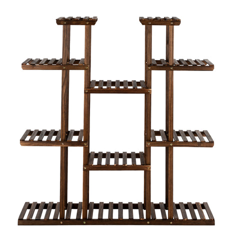 6-Story 11-Seat Indoor And Outdoor Multifunctional Carbonized Wood Plant Stand