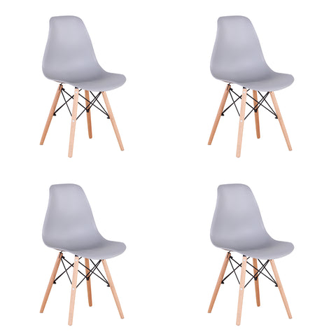 Living Room Chairs/Dining Chairs/Desk Chairs/Office Chairs/Leisure Chairs/Natural Beech Chairs with ABS backrest, a Set of 4