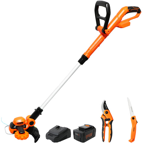 Telescopic Cordless String Trimmer 2-in-1 Edger Trimmer 4.0 AH Battery W/ Charge