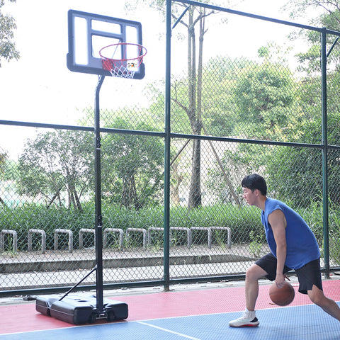 Basketballständer Basketballkorb mit Ständer Tragbar Korbanlage Outdoor Basketballanlage Höhenverstellbar von 210 bis 260 cm