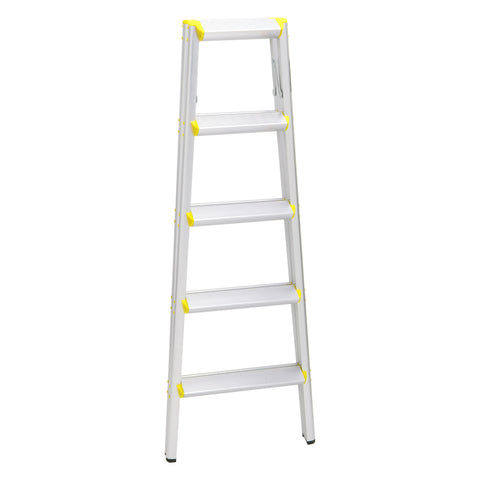 5 Step Ladder Aluminum Lightweight Ladder Double Sided A Step Ladder Folding Step Stool with Anti-Slip Wide Pedal 330lbs