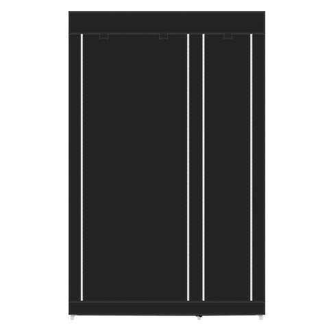 67" Portable Clothes Closet Wardrobe with Non-woven Fabric and Hanging Rod Quick and Easy to Assemble Black