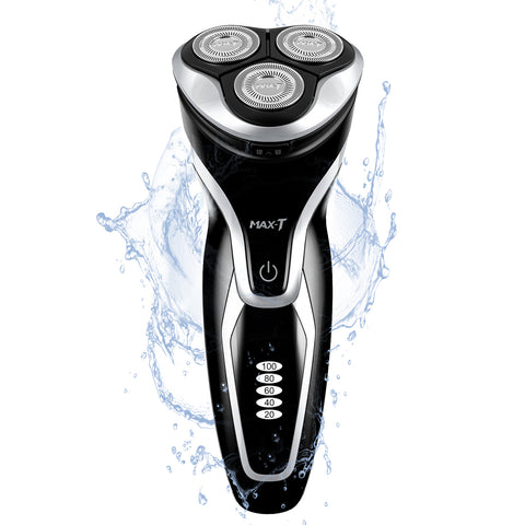 MAX-T Men's Electric Wet and Dry Shaver, 3D ProSkin IPX7 Waterproof Electric Shaver with Pop-up Precision Trimmer, Rechargeable and Cordless Electric Shaver.