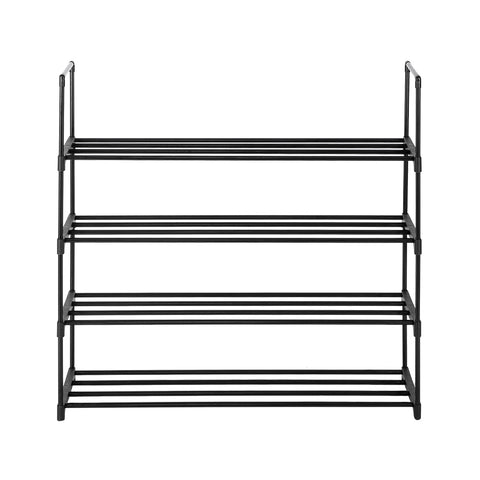 4 Tiers Shoe Rack Shoe Tower Shelf Storage Organizer For Bedroom, Entryway, Hallway, and Closet Black Color