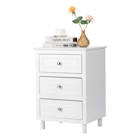 45*38*63cm Country Style Three Drawer Night Table Large Size White