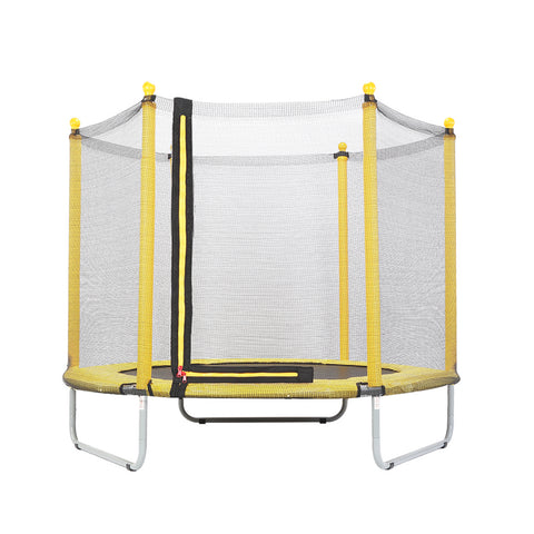 Ø 150cm Kindertrampolin, Gartentrampolin, Indoor/Outdoor Trampolin, mit gepolsterten Stangen und Sicherheitsnetz