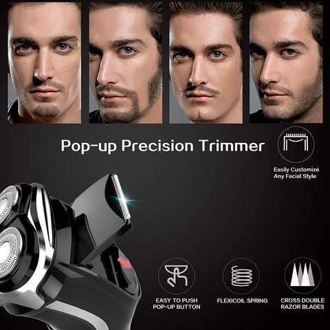 MAX-T Men's Electric Wet and Dry Shaver, 3D ProSkin IPX7 Waterproof Electric Shaver with Pop-up Precision Trimmer, Rechargeable and Cordless Electric Shaver.