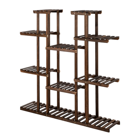 6-Story 11-Seat Indoor And Outdoor Multifunctional Carbonized Wood Plant Stand