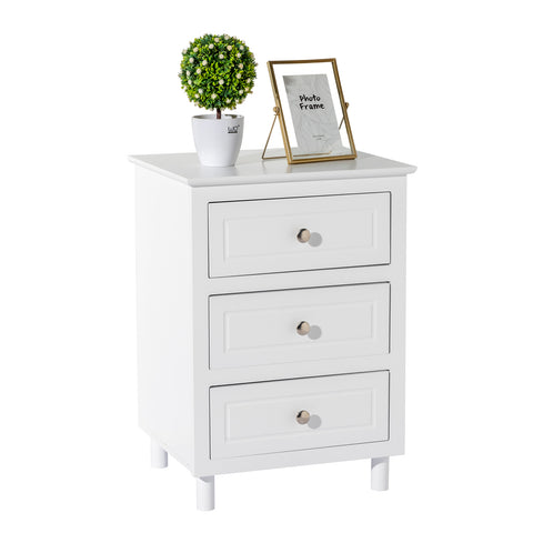 45*38*63cm Country Style Three Drawer Night Table Large Size White