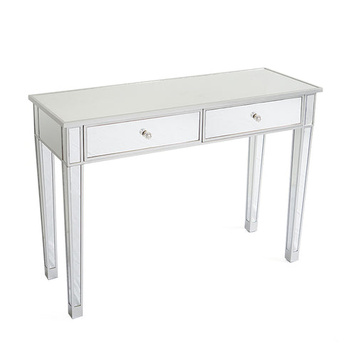 Mirrored Makeup Table Desk Vanity for Women with 2 Drawers