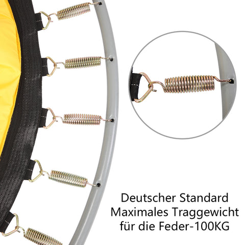 Ø 150cm Kindertrampolin, Gartentrampolin, Indoor/Outdoor Trampolin, mit gepolsterten Stangen und Sicherheitsnetz