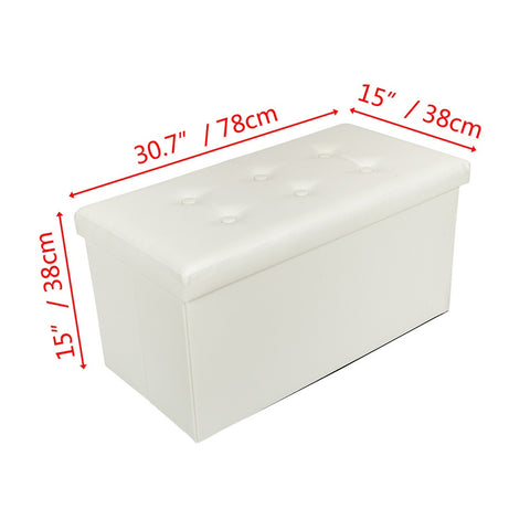 PU Leather Footstool with Leather Footstool White 76*38*38cm