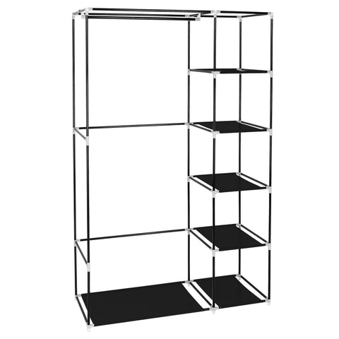 67" Portable Clothes Closet Wardrobe with Non-woven Fabric and Hanging Rod Quick and Easy to Assemble Black