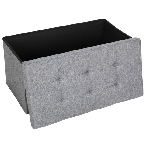 Practical Signature Cotton Rectangle Shape Surface with Line Footstool Gray