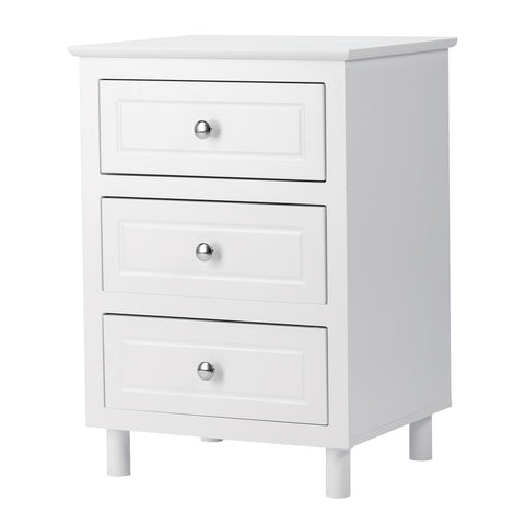 45*38*63cm Country Style Three Drawer Night Table Large Size White