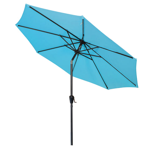 2.7M Garden Parasol Patio Umbrella with 8 Sturdy Ribs, Outdoor Sunshade Canopy with Crank and Tilt Mechanism UV Protection for Deck, Patio and Balcony