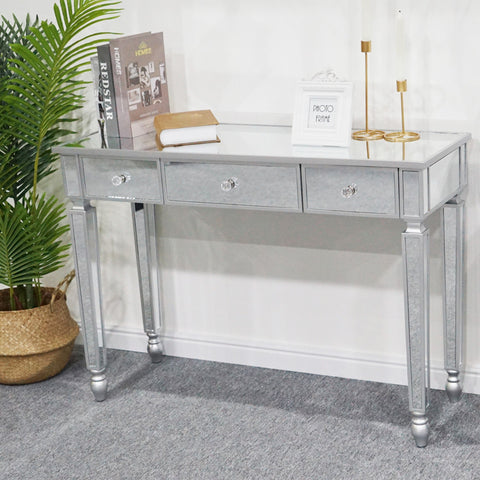 Three Drawers Mirror Table Dressing Table Console Table