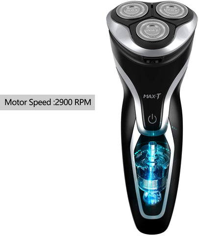 MAX-T Men's Electric Wet and Dry Shaver, 3D ProSkin IPX7 Waterproof Electric Shaver with Pop-up Precision Trimmer, Rechargeable and Cordless Electric Shaver.