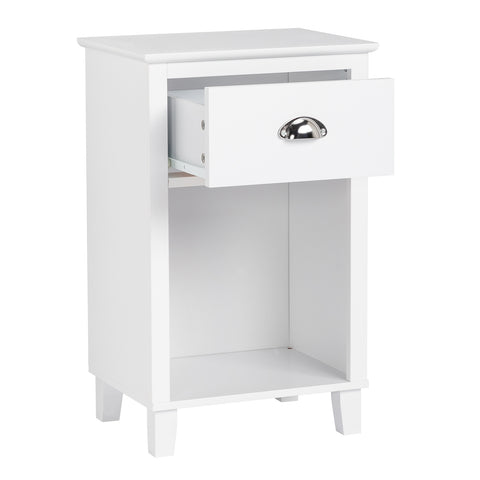 FCH 40*30*63cm Simple And Modern White Cabinet, MDF Spray Paint, High Legs, Two Drawers, Bedside Table